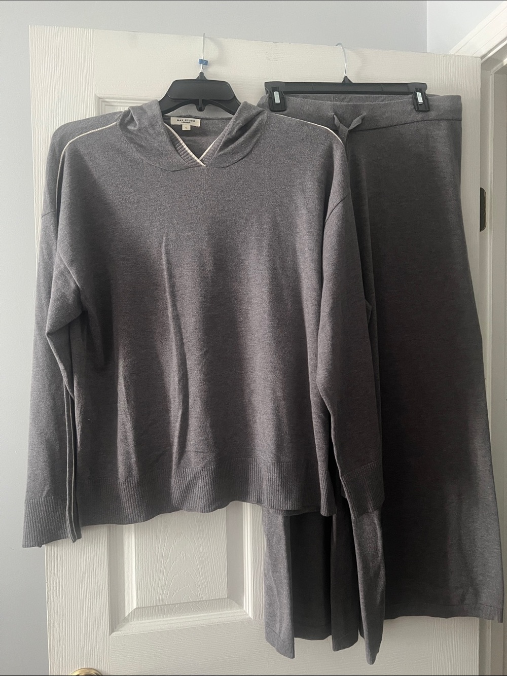 Max Studio Gray Knit Pantsuit Set
